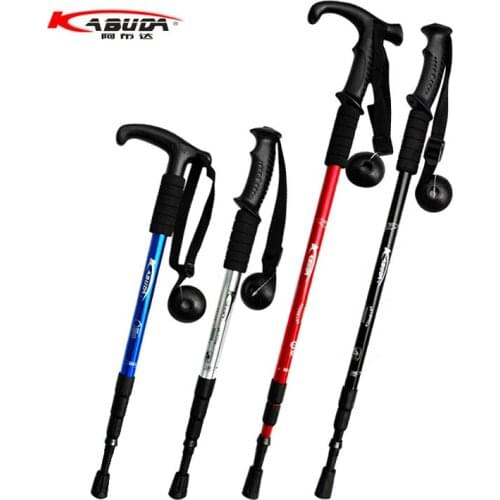 Climbing pole, three verses four bent handle alpenstock multifunctional climbing rod alpenstocks