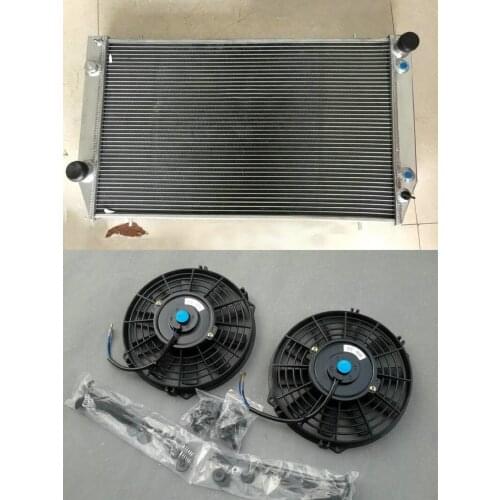 62mm For Jaguar XJS 6 CYL 3.6L 1982-1991 /4.0L 1992-1996 AT MT Inlets: 1.5" Outlet: 1.75" Aluminum Radiator+FAN