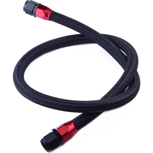 AN10 10-AN CPE NYLON BRAIDED OIL/FUEL LINE HOSE 1 METER +2 STRAIGHT SWIVEL FITTING OIL HOSE KIT JDM