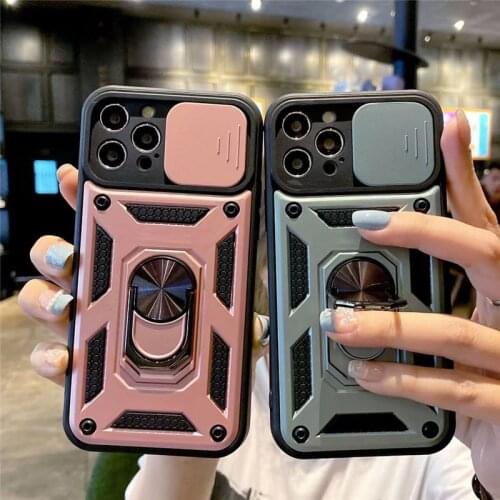Armor Shockproof Camera Lens Protection Case For iPhone 11 12 Pro Max Mini 6 s 7 8 Plus X XR XS SE 2020 Ring Holder stand Cover