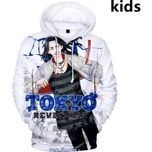 3 to 14 Years Kids Hoodies Tokyo Revengers 3D Printed Boys Girls Hoodie Sweatshirt Harajuku Outerwear Jacket Children Clothes