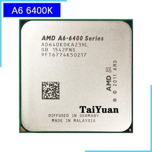 AMD A6-Series A6-6400K A6 6400 A6 6400K 3.9G 65W Dual-Core CPU Processor AD640KOKA23HL/AD640BOKA23HL Socket FM2