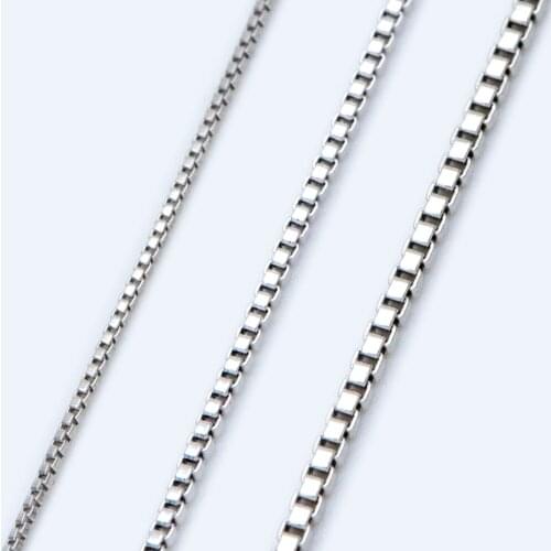 Rhodium plated Brass Box Chains, 0.7/ 0.9/ 1.1m Thin, For Necklaces Bracelets DIY Jewelry Making Handmade Accessories (#LK-208)