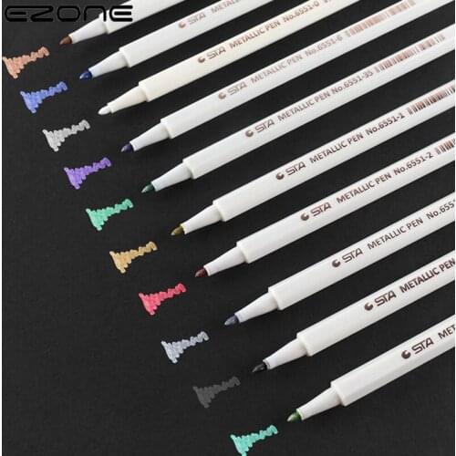 EZONE 6/10pcs Marker Pen Paintbrush Highlighter Student Stationery for School 2021 Colored Pens Painting Toys Gift Art Class