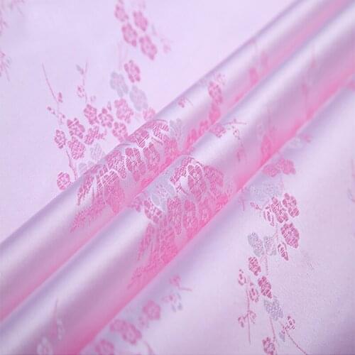 Metallic Jacquard Brocade Fabric, pink flower3D jacquard fabric, yarn dyed fabric for Women Coat Dress Skirt by meter
