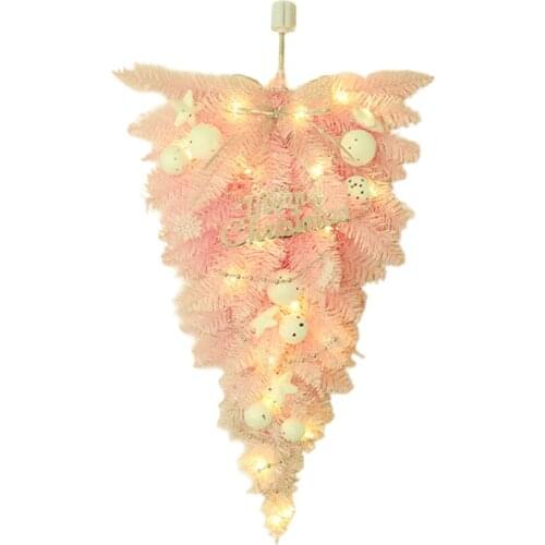 Upside Home Wall Hanging Tree Door Hanger Ornaments Down Artificial Flower Pink Pvc Plastic Durable Decorations Christmas