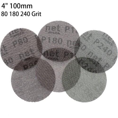 4" 100mm Sandpaper Autonet Mesh Sanding Discs Sheet Dust Free Anti-blocking 80/180/240 Grits Hook & Loop For Wood Sanding
