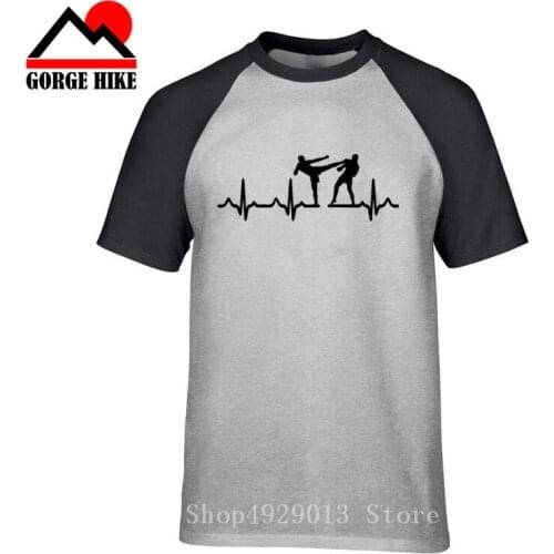 New MMA Mens Tight Short-sleeved Heartbeat T-shirt Boxing Jerseys Rashguard Bjj Kickboxing T-shirt Muay thai Sanda Training Tee