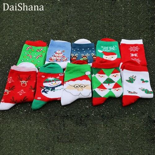 New Autumn winter new year Santa Claus Christmas Snow Elk Gift long cotton sock Xmas Gift Harajuku Style Xmas funny Casual socks