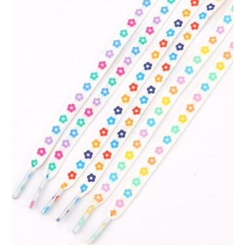 New Flowers Shoelaces Flat Little Daisies Shoe laces High-top Canvas Sneaker Shoelace AF1 Laces Shoe Strings 100/120/140/160CM