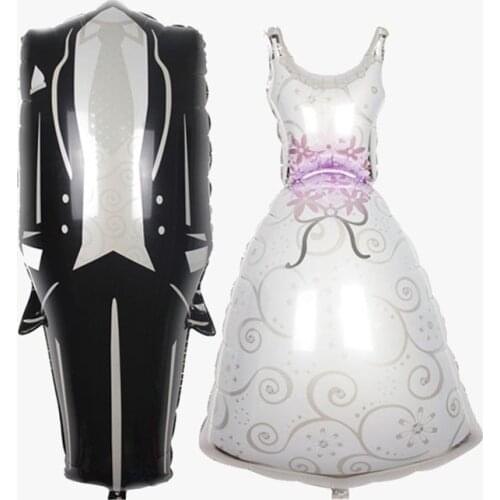 New Groom And Bride Foil Balloons Large Doll Helium Ballons Inflatable Ball Wedding Decoration Birthday Party Gift Supplies