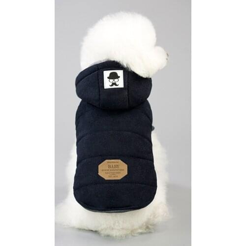 Autumn and winter new teddy dog pet clothing moustache two legged cotton padded clothes