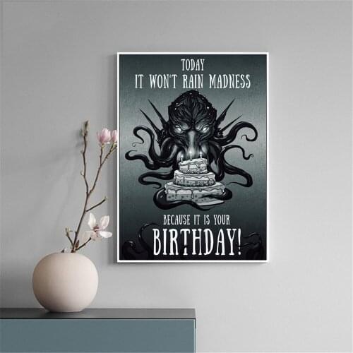 Octopus Cthulhu Art Posters and Prints Mural Canvas Painting Living Room Decoration Home Decoration Frameless Quadros
