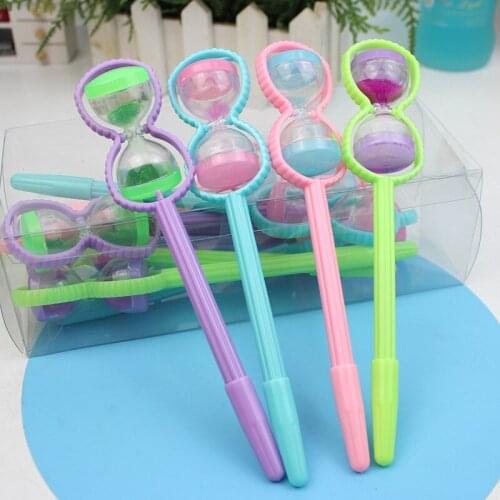 Time Love Hourglass Style Pen Creative Cute Gel Pen Student Water Pen Black Full Needle Tube Cute Stationary Supplies School