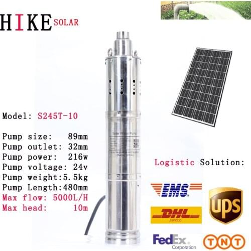 Hike solar equipment Stainless steel pump 0.3HP Solar water pump deep well mini deep well pump for agriculture Model: S245T-10