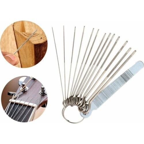 Portable Guitar Repair Luthier Tools Nut Slotting File Saw Rods Filing Set Keyring Kit