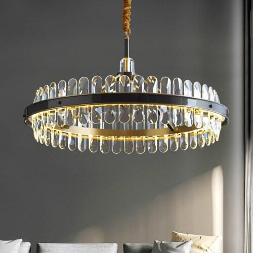 Postmodern Luxury LED Copper Chandelier Bedroom Dining Room Living Room Creative Villa Hotel Lobby Crystal Hanging Lights