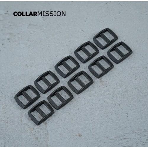 Retailing rectangce plastic slider Tri-Glid for dog collar harness backpack strap accessory 15mm black RZK15SJ02