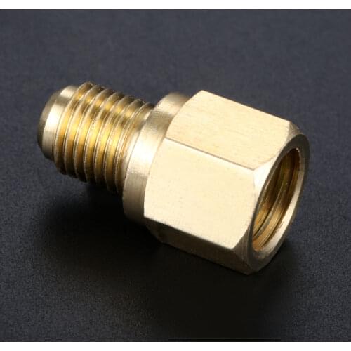 R134A 1/2" ACME-F 1/4" MFL Straight Adapters w/ Valve Core Refrigerant Tank/Vacuum Pump