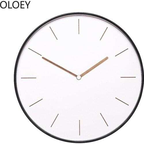 Luxury White Wall Clock Metal Simple Living Room Silent Wall Watch Kitchen Clock Mechanism Modern Nordic Bedroom Saat Home Decor