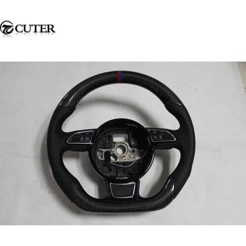 A5 S5 style Black carbon fiber Modified Car Steering Wheel Steering rudder with Shift paddle for Audi A5 S5 12-16