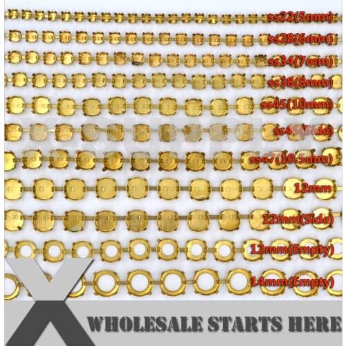 SS38(8mm) Round Empty Cup Chain Without Rhinestones for Craft/Shoe/Jewelry/Apparel (Center Connectors)