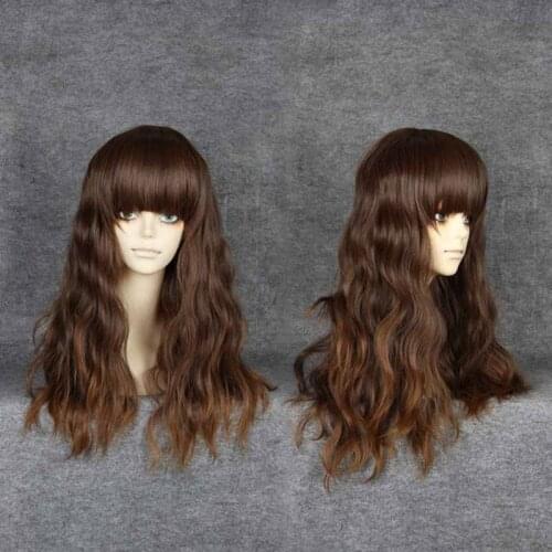 Suyushun3448396+++Fashion Brown Mixed Long Hair curly Full Wigs Anime Cosplay Party Wig