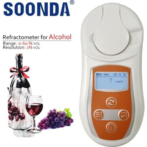 0-60%VOL Alcohol Tester Digital Refractometer For Wine,Fruit Wine,Rice Wine,Medicinal Wine,Cooking Wine,Automatic Calibration