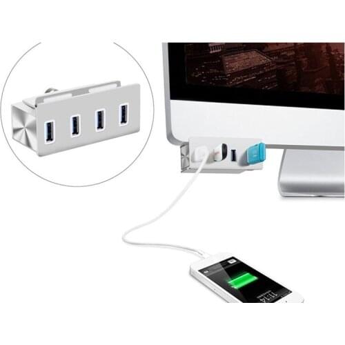 High Quality Multiple USB Port Adapter 4 Port Aluminum USB 3.0 HUB For Laptop - Silver