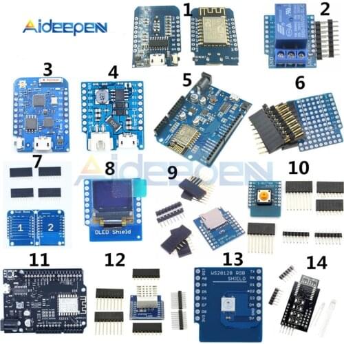 WeMos D1 Full Range Of Kit ESP8266 Wifi Mini ESP-12F/12E DHT22 AM2320 CP2104 CH340 Relay Module SD Card Development Breadboard