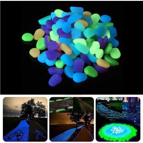 Brightly Luminous Stones Glow in Dark Garden Decor Outdoor Fish Tank Decoration Pebble Rocks Aquarium Mix Color H10140