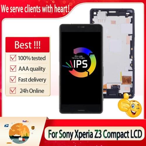 4.6" Original For SONY Xperia Z3 Compact LCD Display Touch Screen With Frame Replacement For Xperia Z3 Mini D5803 D5833 LCD