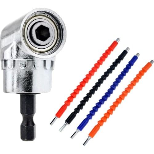 1/4" Inch Angle Bit Adapter Screwdriver Chucks And Wrenches 105 Degree Adjustable Angle Drill Adapter Flexible Shaft