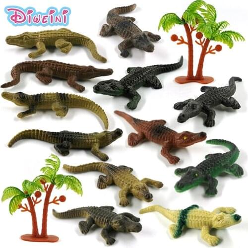 12pc Simulation Small Crocodile Animal Model Lifelike Action Figure Diy Home Decor Educational Gift For Children Kid Hot Toy Set