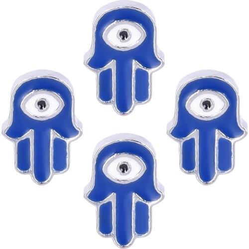 20Pcs/lot F593 Devils Eye Hamsa Hand Shape Palm Locket Floating Charms Fit Living Memory Bracelet Diy Jewelry