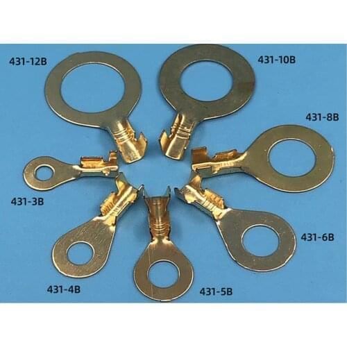 500Pcs DJ431-6B/3B/4B/5B/8B Round Terminal Block O Type Wiring Nose M6 Round Terminal 6.2 Terminal Block Cold Pressure Terminal