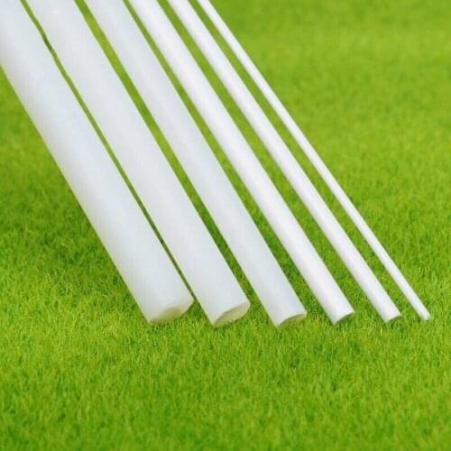 5x White ABS Plastic Rod Round Solid Bar DIY Model Material 250mmx 1~6mm New