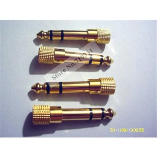 6PCS Adapter gold plug audio jack TRS 1/4 "(6.3 mm) to 1/8 inch(3.5mm)