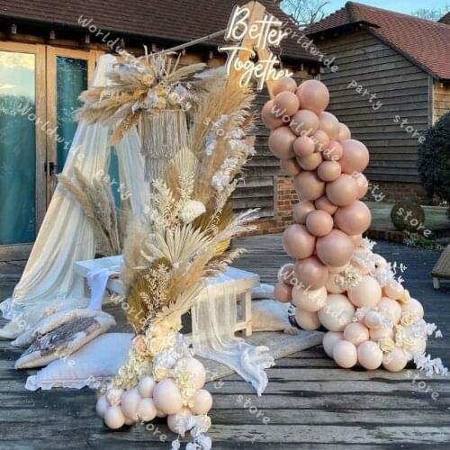 90pcs DIY Blush Nude Balloons Arch Garland Kit Wedding Decoration Cream Peach Doubled Apricot Balloon Baby Shower Favors Decor