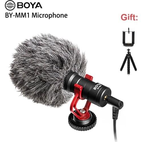 BOYA BY-MM1 Shotgun Video Microphone Universal Recording Microphone Mic for DSLR Camera iPhone Android Smartphones Mac Tablet