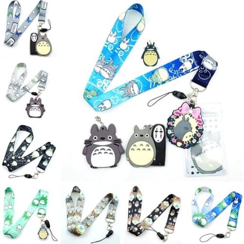 Anime Totoro Key Lanyard ID Badge Holder Phone Neck Strap with Cute Fashion Key Chain Keychain Charms Accessories Cosplay Gift