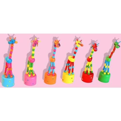 Kids Intelligence Toy Dancing Stand Rocking Wooden Toy Mini Cartoon Giraffe Toy Childhood Early Interactive Toys Wholesale