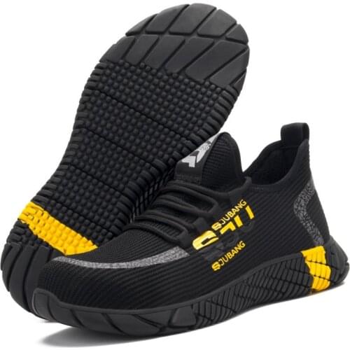 Breathable Safety Shoes Night Reflective Strip Design Puncture Proof Smash-proof Wear-resistant Labor Protect Comfortable Shoes