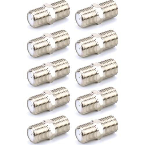 10Pcs/Lot Female to Female Jack RG6 Coaxial Cable Used In Video Connector F Type Coupler Adapter Connector