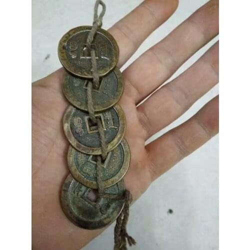 Collection of bronze coins carved by five emperors of Qing Dynasty in China