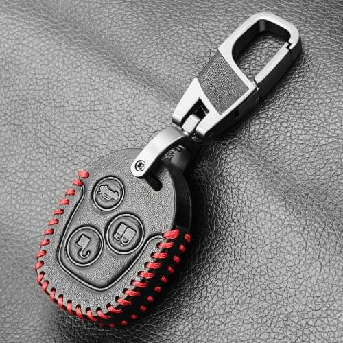 3 Buttons Leather Car Key Shell Case Cover For Ford Mondeo Focus 2 3 Festiva Fiesta car accessories