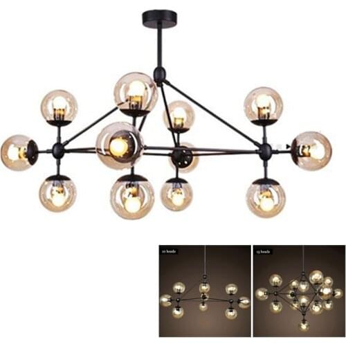 Loft chandelier livingroom Bar Kitchen Dining room Glass ball Chandelier Vintage Retro Home Decor tree branch chandelier Hanging