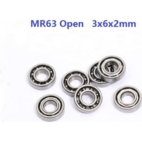 50pcs/100pcs/500pcs MR63 Open Type Miniature 3*6*2mm Deep Groove Ball Bearing 3x6x2mm