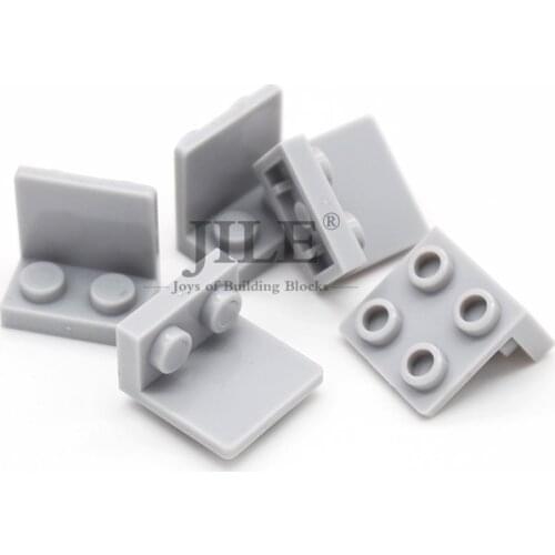 Moc Bracket 1 x 2 - 2 x 2 Inverted 99207 DIY Enlighten Building Blocks Bricks Parts Compatible Assembles Particles for Kids Toys