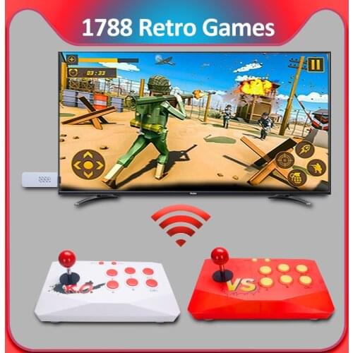 Newest Wireless Arcade Joystick HD TV Game Console Built in 1788 Games support Save games Classic Arcade games